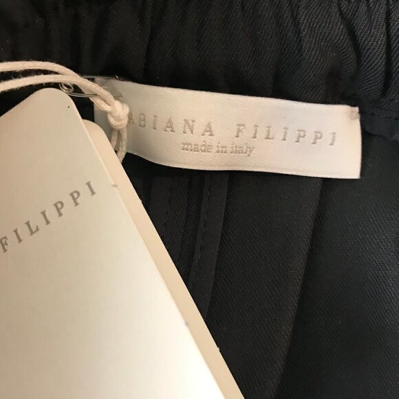 NWT Fabiana Filippi Black Slip On Pants 50% Virgin Wool 50% Viscose Size XS - Picture 7 of 8